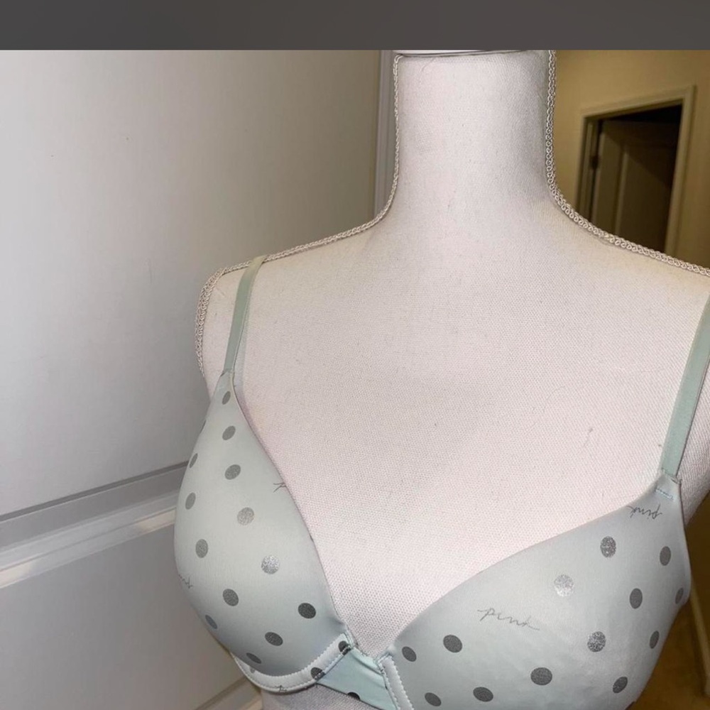 Victoria's Secret Mint Polka Dot Push-Up Bra